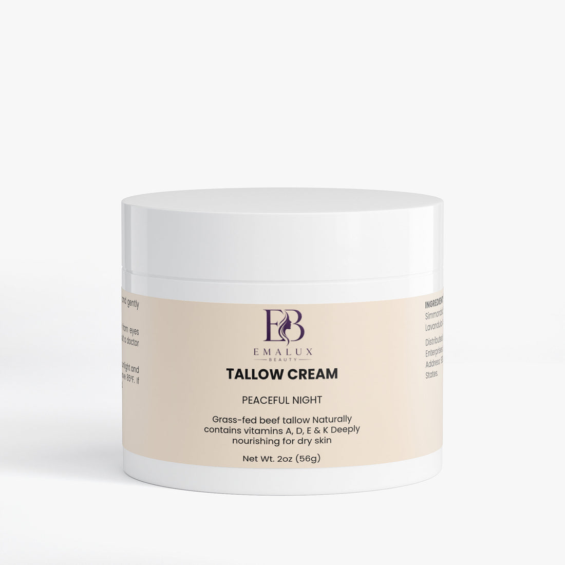 Grass-Fed Tallow Cream Peaceful Night for Deep Hydration