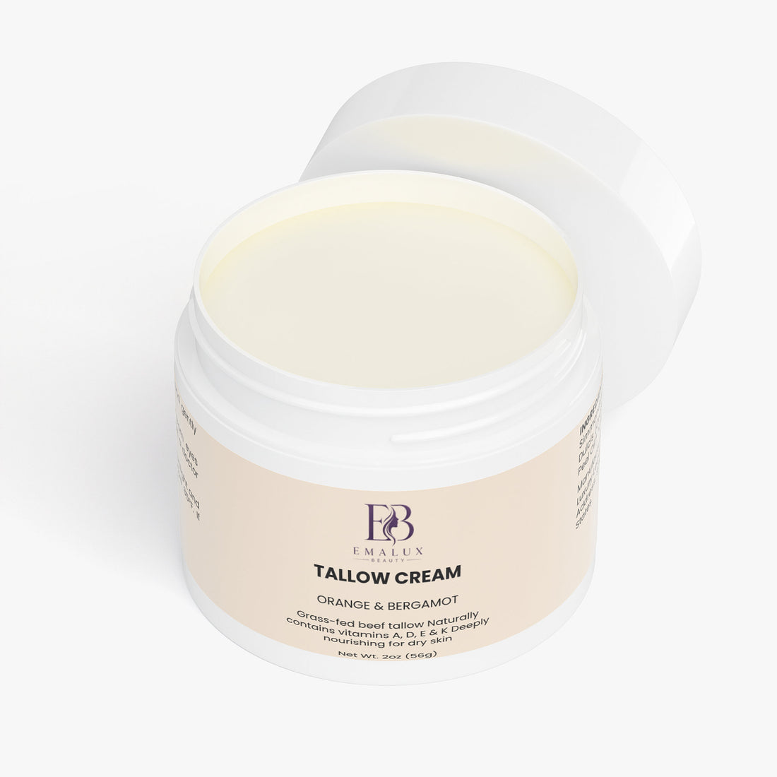 Grass-Fed Tallow Cream with Orange & Bergamot for Dry Skin